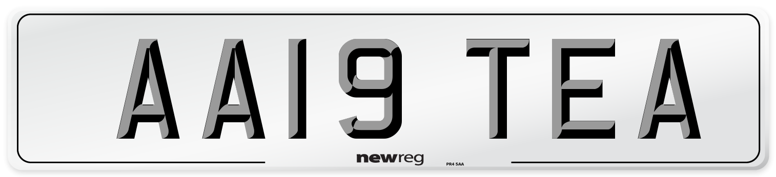 AA19 TEA Number Plate from New Reg